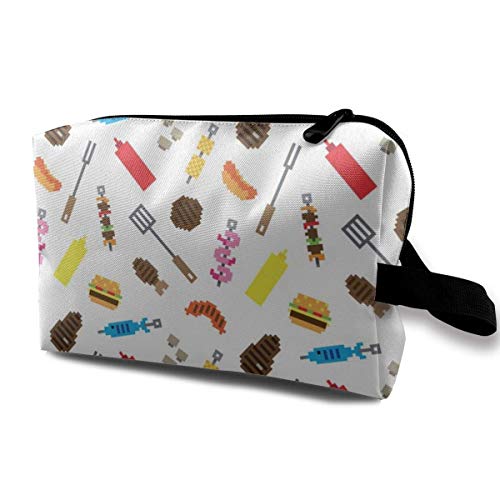 Preisvergleich Produktbild Reise Kosmetiktaschen Weiße Streifen Kleine Schminktasche Multifunktionsbeutel Kosmetische Handtasche Toilettenartikel Organizer Tasche für Frauen Mädchen