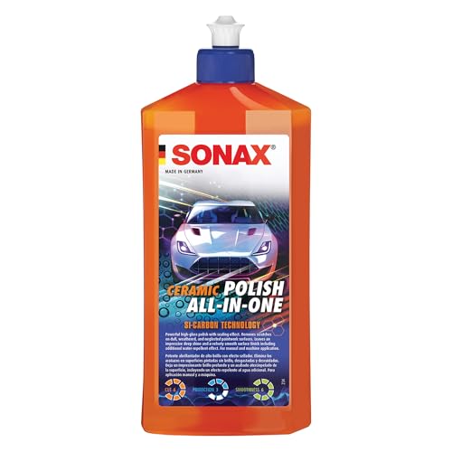 SONAX Ceramic Polish All in One | Si-Carbon Technology for Polishing & Protecting Car Paint | Removes Scratches & Swirls | Long-Lasting Gloss & Hydrophobic Protection | Easy to Apply | 247200 | 500ml