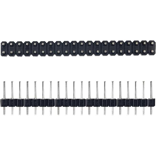 PENGLIN 20 Stück 2×20 Pin Headers 2.54mm Teilung，Doppelreihe Stiftleisten für PCB, Breadboards, Raspberry Pi und Ardiuno