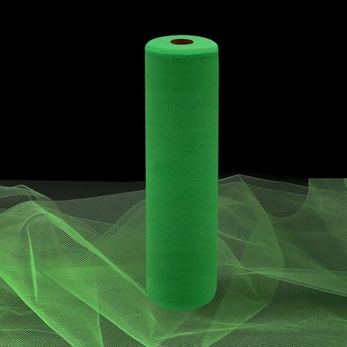 Image of Emerald Green Tulle Fabric Rolls 54 Inch by 10 Yards Fabric Tulle Bolt for Wedding Christmas Decorations Gift Wrapping DIY Tutu Baby Shower Table Skirt Birthday Party Craft Supplies