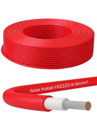 Waybex Premium Solarkabel 6mm TÜV Rheinland geprüft UV-beständig & flexibel Photovoltaik Kabel für Solaranlagen Solarpanel & Wechselrichter Made in Germany (Rot 100m)