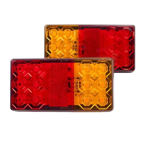 Feu stop arrière 12V 24V clignotant LED pour remorque caravane camion auto 2pcs