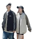 [C&CL] スタジャン ブルゾン ジャケット メンズ レディース ジャンバー ペアルック (M－1枚, ブラック)