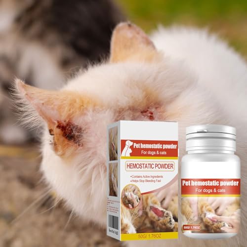Cerioll Pulver Für Hunde, Styptic Powder, Blood Stop Powder, Hämostatisches Pulver Für Haustiere Für Hunde Katzen Haustier Hunde Katzen Hautpflege, 50g
