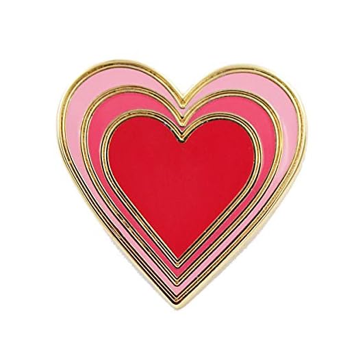 REAL SIC Radiant Heart Enamel Pin - Heart Emoji Valentine's Sweetheart Gift - Red & Black Variations, Boyfriend or Girlfriend Couple's Gift Pin for Hats, Backpacks, Jackets, Bags & Tops (Red)