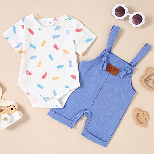 Nilikastta Newborn Baby Boy Clothes Outfit Set,0-18 Months Summer Short Sleeve Romper Bodysuit Overall Infant Boys Clothing (White,12-18 Months) #TOP1