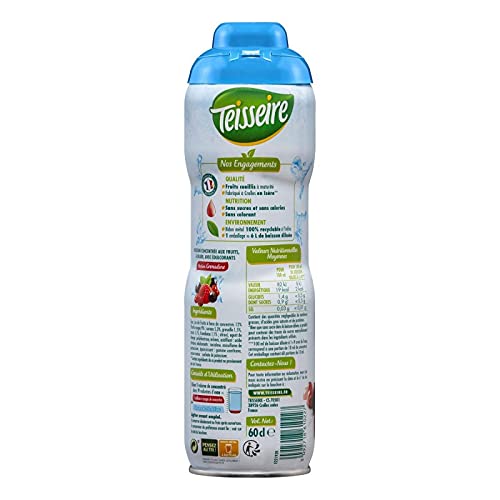ZÉRO 0% DE SUCRE PARFUM GRENADINE 60CL, TEISSEIRE, LOT DE 4