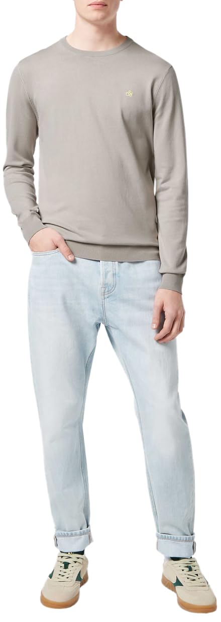 Scotch & Soda Men's Shirting Blue Essential Crewneck Pullover Sweater, S