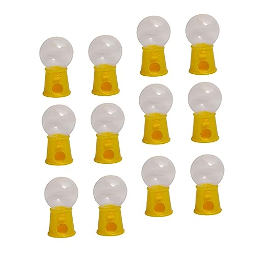 LRXIYODE 12 Pièces Machine à Bonbons Rotative Garçon Fille Plastique Jaune Distributeur Automatique pour Fête Coordonne Main Oeil et Motricité Cadeau Garçon Fille