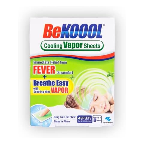 BeKoool Kids Fever Non-Medicated Cooling Mint Vapor Sheets | 4 Count Cover
