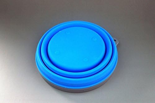 Collapsible Prep/Storage Bowls with Lids - Set of 3 Collapsible Silicone Bowl for Camping - Food-grade & Space-Saving (Set of 3 size, Sky Blue)
