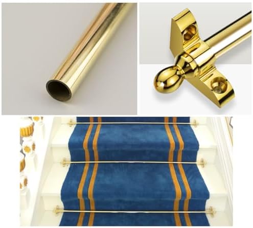 Durable Brass Stair Rods for Runners - Hollow Tubular Staircase Rug Rods with Elegant Finials for Indoor Use, Perfect for Home Décor and Carpet Support