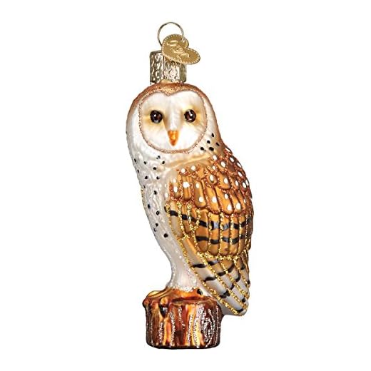 Old World Christmas Ornaments: Owls Glass Blown Ornaments for Christmas Tree, 3 x 3
