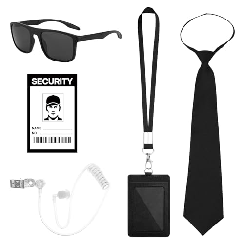 6PCS MIB Agent Costume Accessories Set Secret Service Spy Gadgets Costume Men in Black Props for Cosplay Halloween Costumes