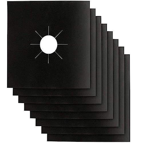Image of Gas Stove Burner Liners 0.3mm Double Thickness Non-Stick Reusable Gas Range Covers Heat-Resistant Stove Top Protectors Dishwasher Safe 10.6 x 10.6 Inches (4 pcs)