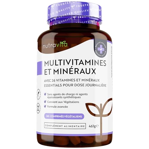 Multivitamines et Minéraux - 365 Comprimés (12 Mois) 26 Nutriment...