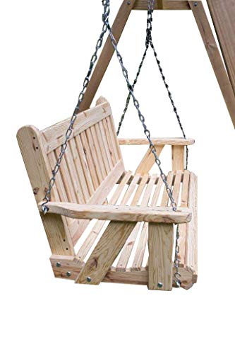 Ecommersify Inc Portable Cup Holder Rolled Seating Amish Heavy Duty 800 Lb 5ft. Porch Swing - Made in USA