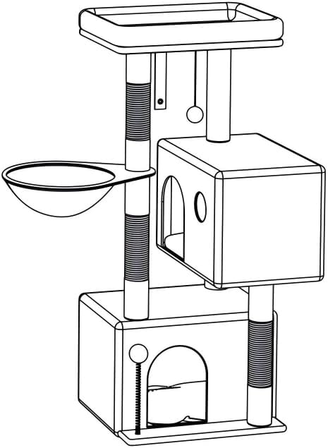 Cat Tree Tower with Scratching Post, Gray