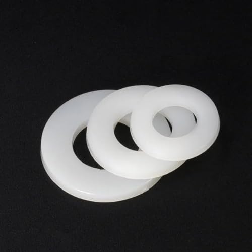 Bcomfy White M2 M2.5 M3 M4 M5 M6 M8 M10 M12 M14 M16 M18 M20 Black/ Nylon Flat Washer Plated Spacer Plastic Insulation Seals Gasket Ring(,M10x20x2(30Pcs))