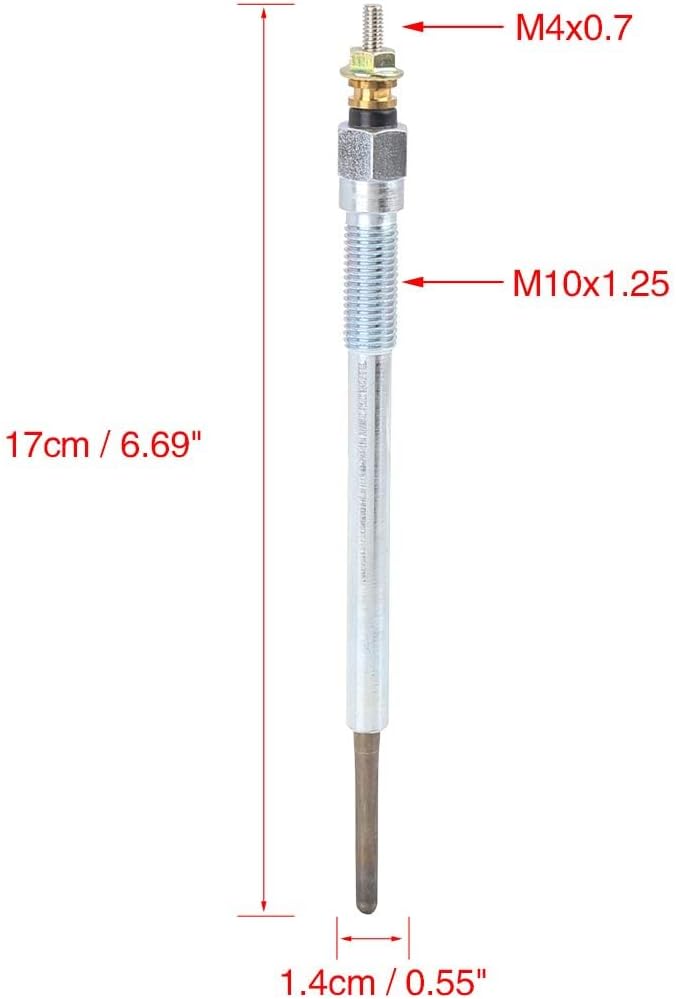 Glow Plug 11V Diesel Engine Preheater – Replaces 19850-30010, 19850-27010 – PT-157 Heater Plug Compatible with Select Diesel Engine Models