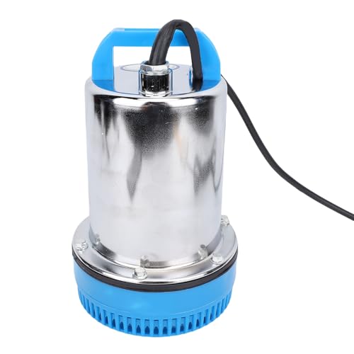 FTVOGUE Bomba Sumergible de 12 V, Acero Inoxidable, 180 W, Elevación Alta con Interruptor de Flotador Automático para Drenaje de Sótano de Estanque de Piscina