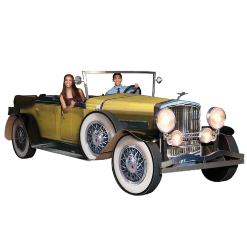 Anderson's Yellow Gatsby Car Photo Prop, Real Working Headlights and Door