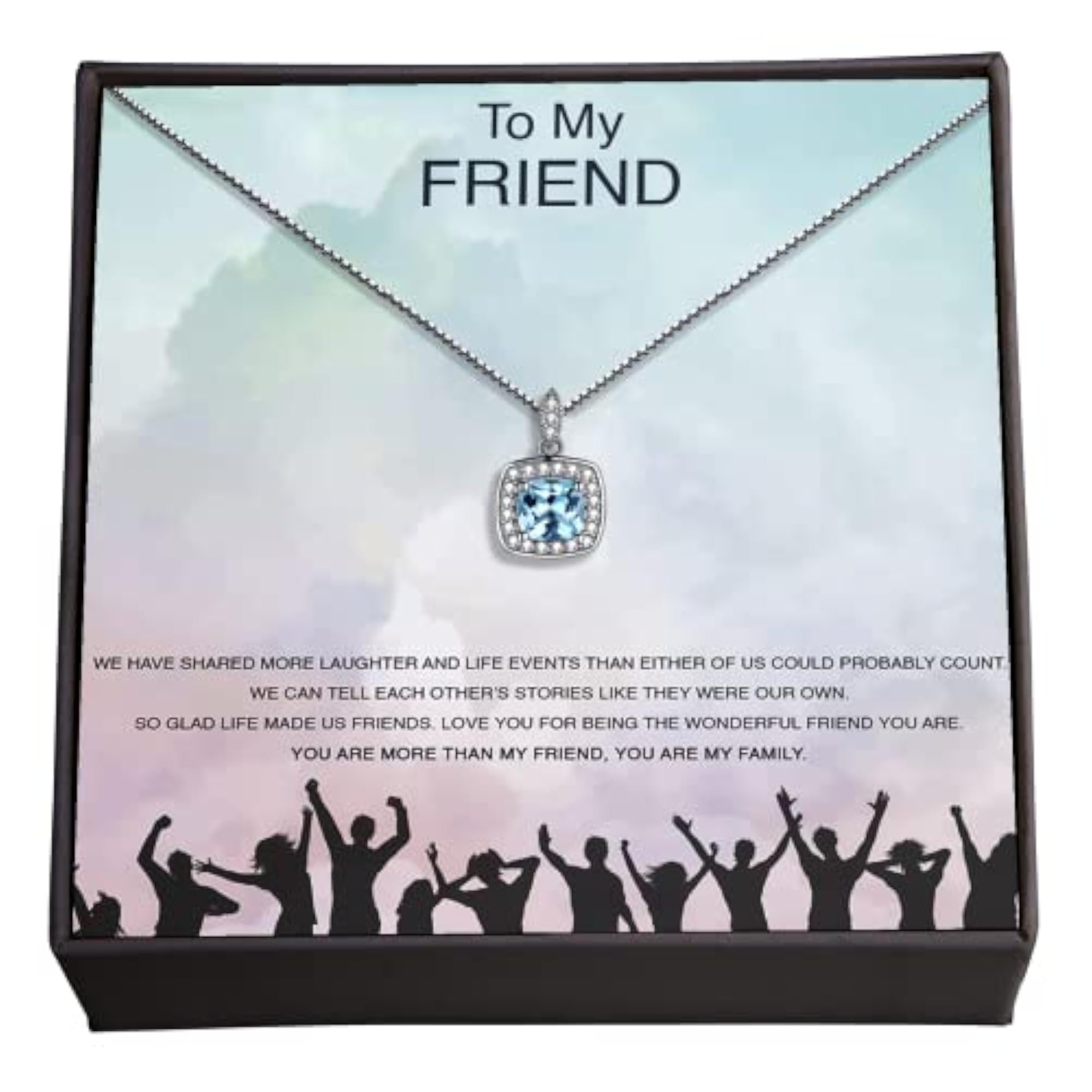 Heart Shaped Necklace Silver Plated, To My Message Card, Cubic Zirconia Pendant