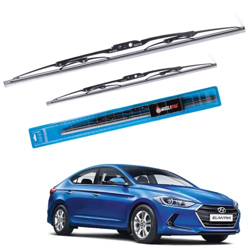 Image of Windshield Car Wiper Blades Metal Frame Water Repellant Cleaning Wiper Blades Refills Best for Hyundai Elantra Gen 3 (2016 Onwards) Dr 24 inch /Pa 16 inch