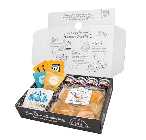 The Cornish Company Afternoon Tea Hamper Deluxe Tea Set Hamper Gifts for Women Includes Fresh Scones Biscuits Birthdays Anniversaries & Special Occasions