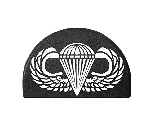 NDZ Performance Jentra JP2 Grip Frame Plug for Glock Gen 1-3 26 27 33 39 White Color Filled Laser Engraved Images - Airborne Jump Wings