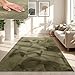 Produktbild TT Home Wohnzimmer Teppich Hochflor Langflor Kunstfell Weich Modern Unifarben Flauschig, Farbe:Grün, Größe:120x170 cm