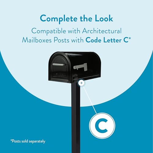 Architectural Mailboxes Reliant™ Secure, Locking USPS Approved Heavy Duty, Steel Metal Post Mounted Mail Box for Outside, Black, Large Curbside Mailbox with Magnetic Door by ARCHITECTURAL MAILBOXES - Image 5