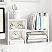 Jerry & Maggie - Desktop Organizer Office Storage Rack Adjustable Wood Display Shelf | Birthday Gifts - Toy - Home Decor | - Free Style Rotation Display - True Natural Stand Shelf (White)