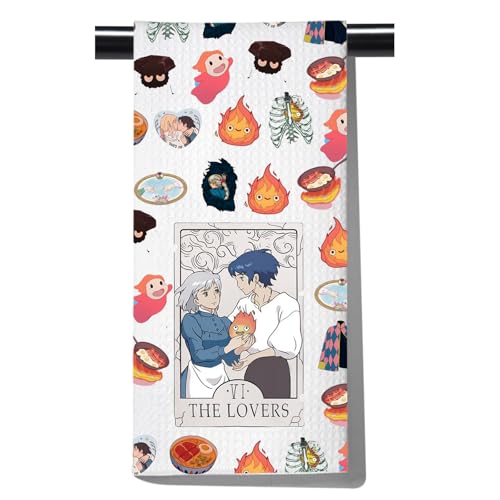 POFULL Anime Inspired Towel Anime Lover Gift Housewarming Gift The Lovers Kitchen Towel (The Lovers Towel)