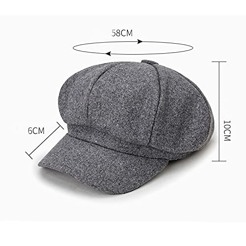 Aiditrend Newsboy Caps Women Newsboy Gatsby Cap Octagonal Baker Peaked Beret Driving Hat Female Sunscreen Hats Painter Tour Cap (Black), One Size #TOP5