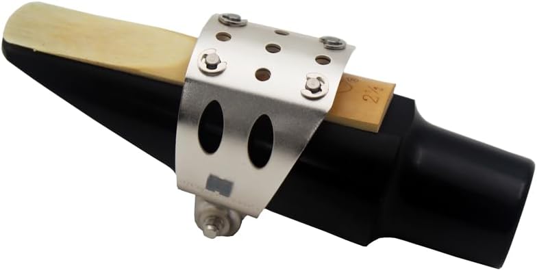 Eastern Music Saxophone Hard rubber mouthpiece Soprano alto Tenor metal ligature Ligature cap (Sandblust silver, Tenor MPC)