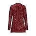 Sequin Tops for Women Cardigans 0 Sparkly Jackets Womens Sequined Glitter Outfits Sparkle Long Sleeve Dressy Evening Wear Blazers Queen of Party Night Sparkles Disco Bling Wine M