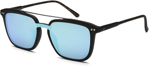 VELOCITY Polycarbonate Rectangular Blue Sunglasses For Men