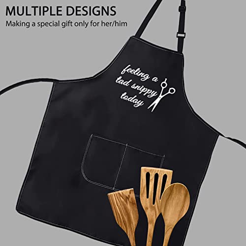 Pofull Hairstylist Apron Feeling A Tad Snippy Today Barber Beautician Thank You Cosmetologist Gift (Feeling A Tad Snippy Apron) #TOP2