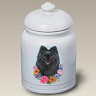 Pomeranian Black - Best of Breed Ceramic Doggie Treat Jar