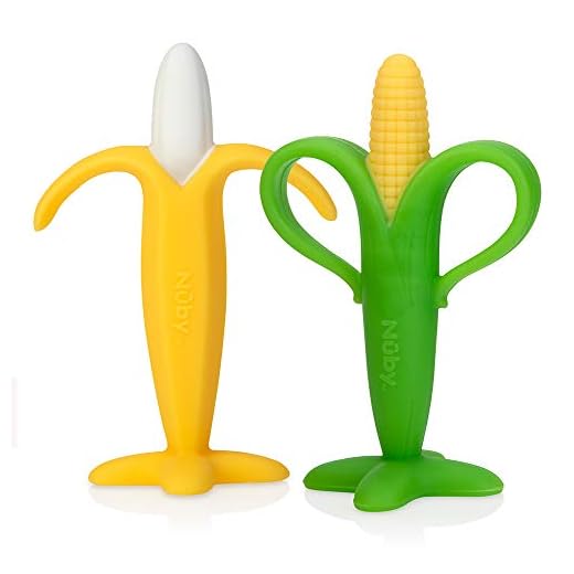 Nuby Nana och Corn lugnande bitringar, 2 stycken