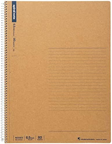 Maruman SPIRAL NOTE BASIC 8.98 x 11.69 inches (A4), 6.5mm 38-lined, 80 Sheets (N235ES)