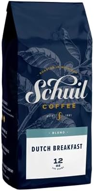 Dutch Breakfast Blend, Schuil Whole Bean Coffee, Fair Trade, Premium Medium Roasted Gourmet Whole Coffee Beans (12 Ounce Bag) - Small Batch Coffee Beans, Smooth and Full Bodied, Medium Roast, Specialty Coffee