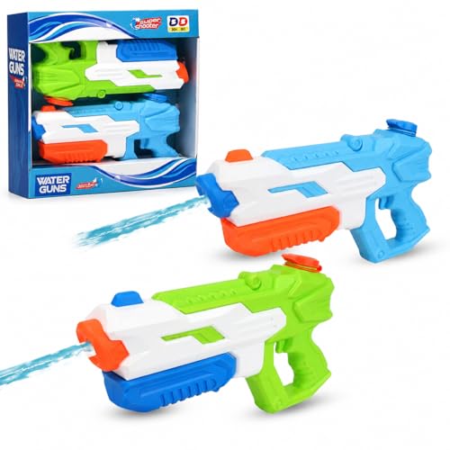 SHAHNARO Water Gun Toys for Kids 2 Pack 300CC Blue & Green Powerful Water Gun for Boys & Girls Pool Yard Play Strongest Water Gun Pistol for Summer Fun & Birthday Gift