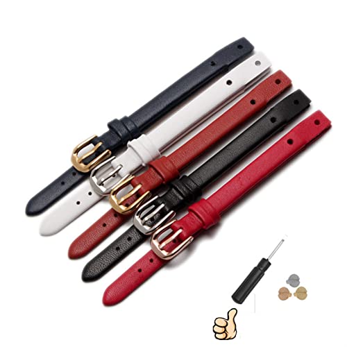 Correas de reloj EZZON de cuero de 8mm para Fossil ES4340 ES4119 tornillo 2