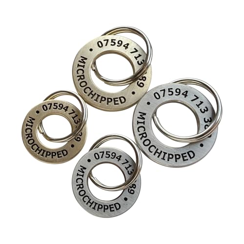 Round Solid Brass and Stainless Steel, Deep Engraved, Custom Pet ID Tag, Dog Tag,Cat Tag, Puppy ID Tag, Personalised Pet Tag, Funky Pet ID (Small)