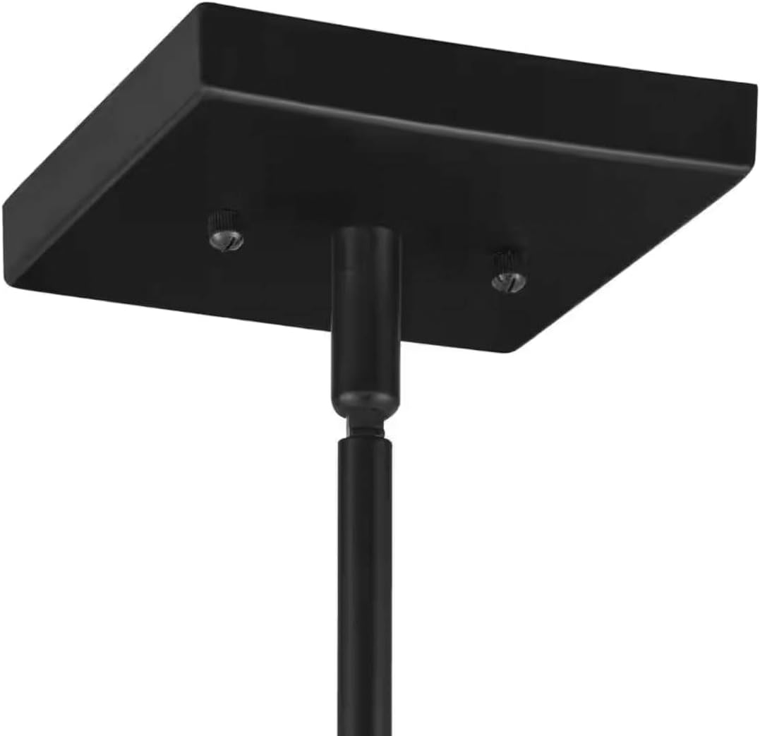 1 Light Matte Black Mini Pendant with Multicolor Tiffany Glass Shade, Adjustable Height, Dimmable, Damp Rated