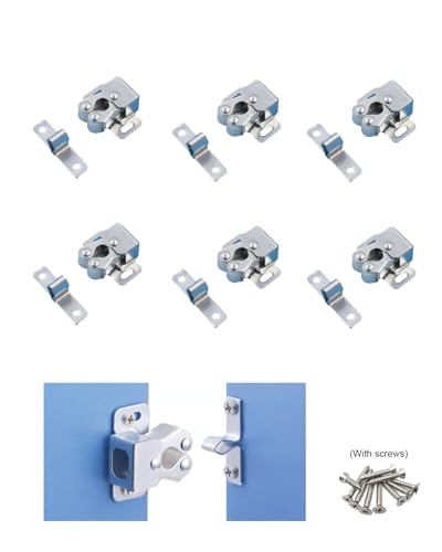 KGDUYC 6 piezas pestillos de gabinete de doble rodillo - Cerradura de pestillo, pestillos de gabinete de doble rodillo, gabinetes de cocina, para armario, muebles