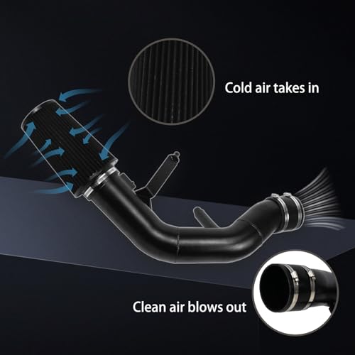 RULLINE 4\" Air Intake System Air Intake Pipe with Oiled Filter Compatible with Ford F250 F350 F450 F550 6.0L Powerstroke Diesel 2003-2007