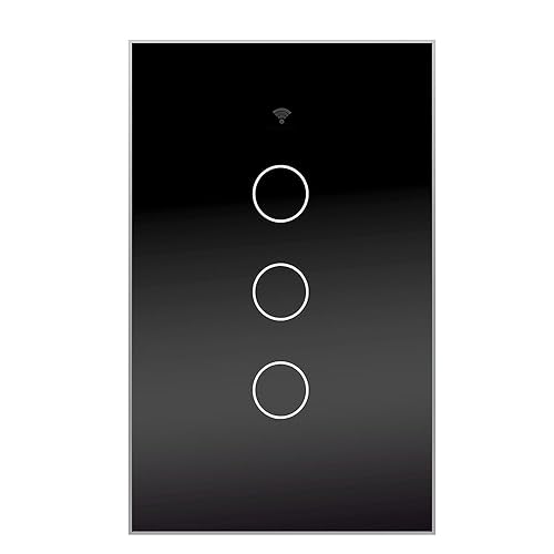 Miniatura 15 de Tuya WiFi Smart Wall Light Switch Pantalla de cristal Panel de sensor táctil Control eléctrico inalámbrico por control de voz Oro 3 bandas